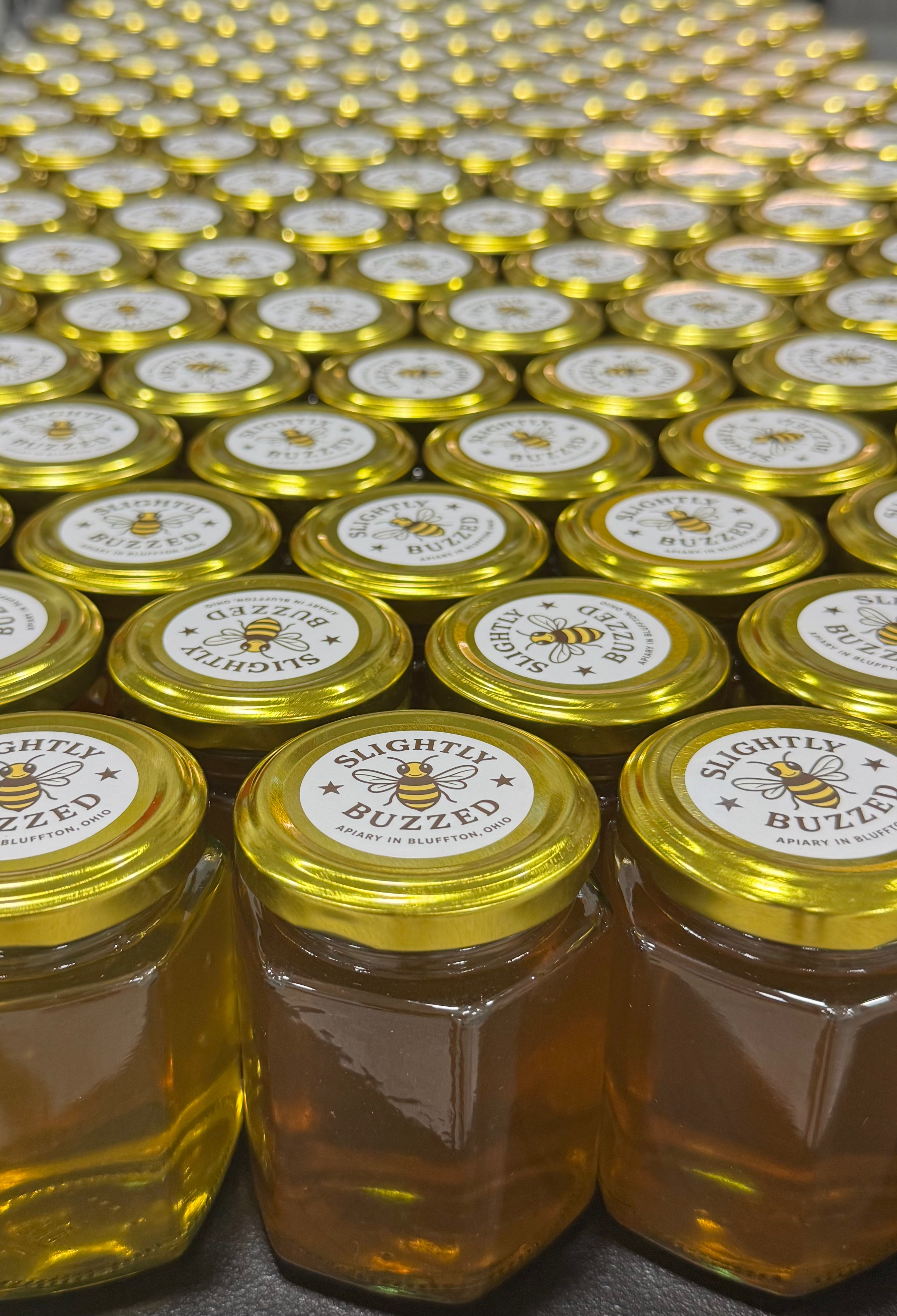 Slightly Buzzed Raw Honey -  6 ounce Jar